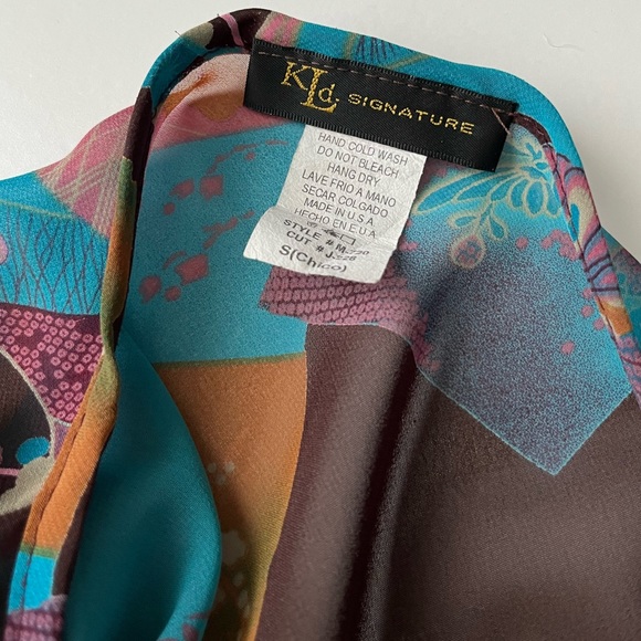 KLD Open Shoulder Sheer Tunic Blouse Small - Picture 8 of 16